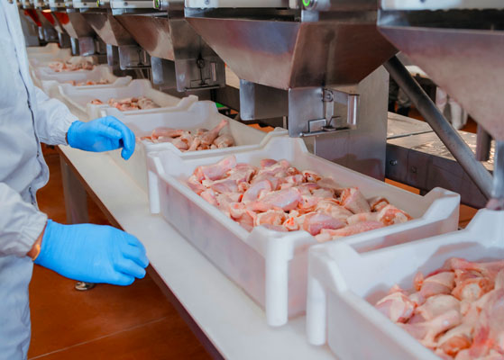 Aerial view of the J&B Group meat process food plant